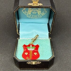 Juicy Couture Red and Green Shield Key Charm